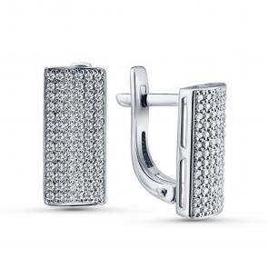 Серебряные серьги GRIGORIEV с фианитом Г02-10-0574-41-00 фото