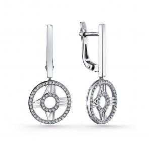 Серебряные серьги GRIGORIEV с фианитом Г02-10-0585-41-00 фото