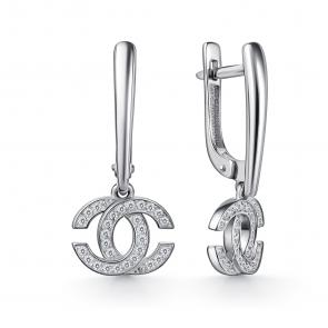 Серебряные серьги GRIGORIEV с фианитом Г02-10-0635-41-00-1 фото