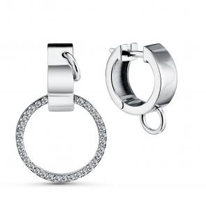 Серебряные серьги GRIGORIEV с фианитом Г02-10-0645-41-00 фото