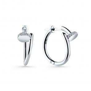 Серебряные серьги GRIGORIEV с фианитом Г02-10-0665-41-00 фото