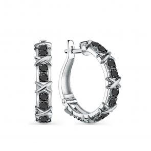 Серебряные серьги GRIGORIEV с фианитом Г02-10-0747-42-00 фото