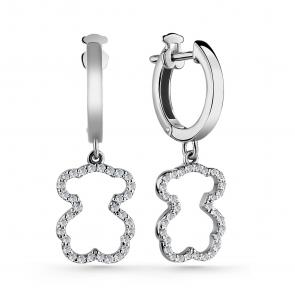 Серебряные серьги GRIGORIEV с фианитом Г02-10-0758-41-00 фото