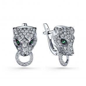 Серебряные серьги GRIGORIEV с фианитом Г02-10-0928-48-00-1 фото