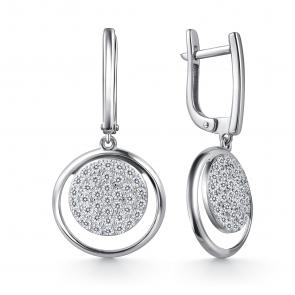 Серебряные серьги GRIGORIEV с фианитом Г02-10-0939-41-00-1 фото