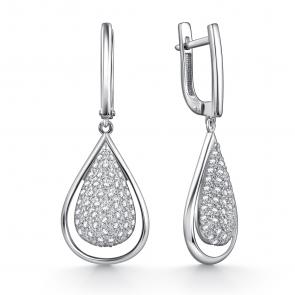 Серебряные серьги GRIGORIEV с фианитом Г02-10-0939-41-00-2 фото