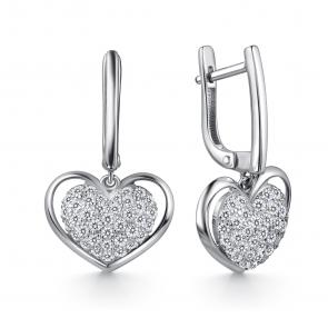 Серебряные серьги GRIGORIEV с фианитом Г02-10-0939-41-00 фото