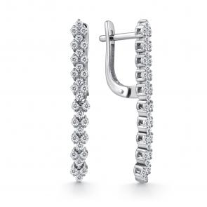 Серебряные серьги GRIGORIEV с фианитом Г02-10-0998-41-00-1 фото