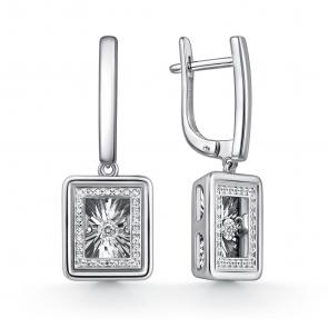 Серебряные серьги GRIGORIEV с фианитом Г02-10-51024-41-00-1 фото