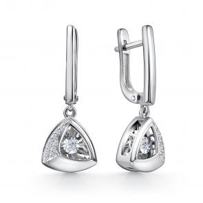 Серебряные серьги GRIGORIEV с фианитом Г02-10-51027-41-00-1 фото