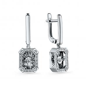 Серебряные серьги GRIGORIEV с фианитом Г02-10-51083-41-00-1 фото