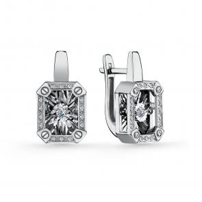 Серебряные серьги GRIGORIEV с фианитом Г02-10-51083-41-00 фото