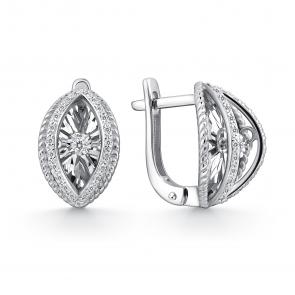 Серебряные серьги GRIGORIEV с фианитом Г02-10-51133-41-00 фото