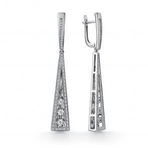 Серебряные серьги GRIGORIEV с фианитом Г02-10-51168-41-00-1 фото