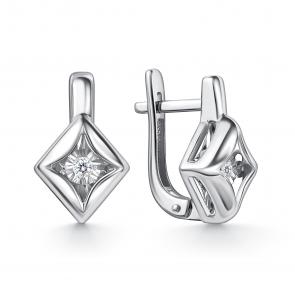 Серебряные серьги GRIGORIEV с фианитом Г02-10-51187-41-00 фото