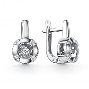 Серебряные серьги GRIGORIEV с фианитом Г02-10-51193-41-00 фото