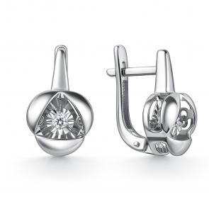 Серебряные серьги GRIGORIEV с фианитом Г02-10-51194-41-00 фото