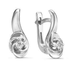 Серебряные серьги GRIGORIEV с фианитом Г02-10-5302(с) фото