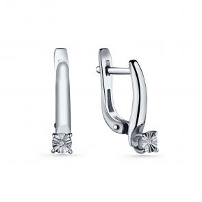 Серебряные серьги GRIGORIEV с бриллиантом Г02-10-5309(с) фото