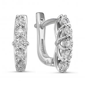 Серебряные серьги GRIGORIEV с бриллиантом Г02-10-5316(с) фото