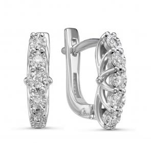 Серебряные серьги GRIGORIEV с бриллиантом Г02-10-5316-21-00 фото