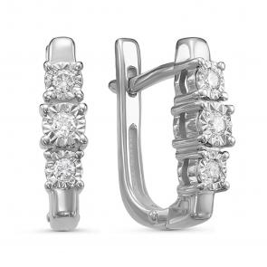 Серебряные серьги GRIGORIEV с бриллиантом Г02-10-5328(с) фото