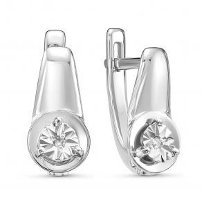 Серебряные серьги GRIGORIEV с бриллиантом Г02-10-5346(с) фото