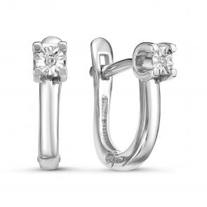 Серебряные серьги GRIGORIEV с бриллиантом Г02-10-5350(с) фото