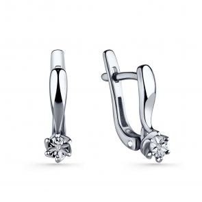 Серебряные серьги GRIGORIEV с бриллиантом Г02-10-5379(с) фото