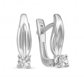 Серебряные серьги GRIGORIEV с бриллиантом Г02-10-5380(с) фото