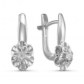 Серебряные серьги GRIGORIEV с бриллиантом Г02-10-5413(с) фото