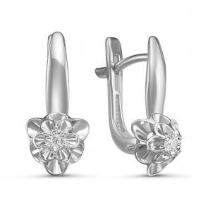 Серебряные серьги GRIGORIEV с бриллиантом Г02-10-5414(с) фото