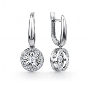 Серебряные серьги GRIGORIEV с фианитом Г02-10-5478-41-00 фото