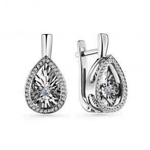 Серебряные серьги GRIGORIEV с фианитом Г02-10-5497-41-00-1 фото