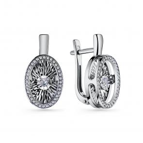 Серебряные серьги GRIGORIEV с фианитом Г02-10-5498-41-00-1 фото