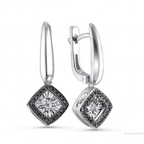 Серебряные серьги GRIGORIEV с фианитом Г02-10-5499-43-00-1 фото