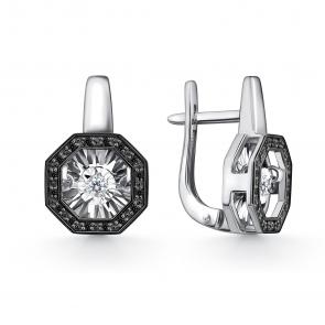 Серебряные серьги GRIGORIEV с фианитом Г02-10-5628-43-00 фото