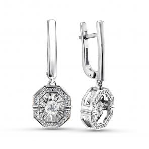 Серебряные серьги GRIGORIEV с фианитом Г02-10-5630-41-00-1 фото