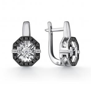 Серебряные серьги GRIGORIEV с фианитом Г02-10-5630-43-00 фото