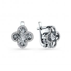 Серебряные серьги GRIGORIEV с фианитом Г02-10-5675-41-00-1 фото