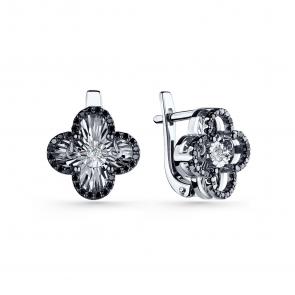 Серебряные серьги GRIGORIEV с фианитом Г02-10-5675-43-00-1 фото