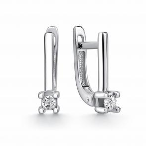 Серебряные серьги GRIGORIEV с бриллиантом Г02-10-5682-21-00 фото