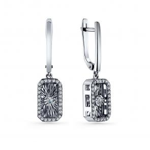 Серебряные серьги GRIGORIEV с фианитом Г02-10-5697-41-00-1 фото