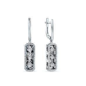 Серебряные серьги GRIGORIEV с фианитом Г02-10-5697-41-00 фото