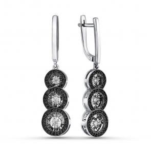 Серебряные серьги GRIGORIEV с фианитом Г02-10-5699-43-00 фото