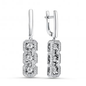 Серебряные серьги GRIGORIEV с фианитом Г02-10-5702-41-00 фото