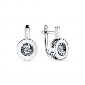 Серебряные серьги GRIGORIEV с фианитом Г02-10-5742-41-00-1 фото