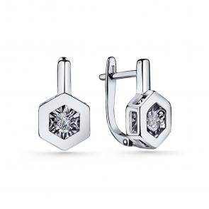 Серебряные серьги GRIGORIEV с фианитом Г02-10-5745-41-00-1 фото