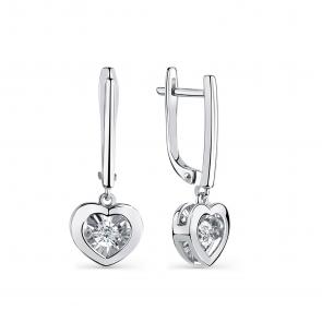 Серебряные серьги GRIGORIEV с фианитом Г02-10-5748-41-00 фото