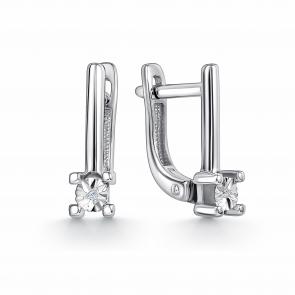 Серебряные серьги GRIGORIEV с бриллиантом Г02-10-5768-21-00 фото